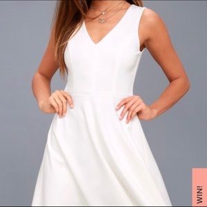 Lulu’s White Knit A-line dress